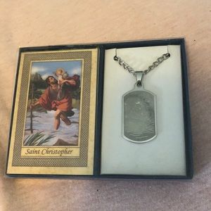 St Christopher necklace stainless steel
